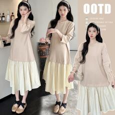 批发实拍孕妇装春夏薄中袖卫衣宽松休闲中长款大码时尚卫衣