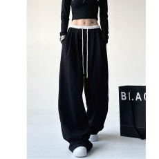 批发韩国外贸运动<b class='q'>裤</b>女春季<b class='q'>宽松</b>休闲加厚卫<b class='q'>裤</b>高个子加长针织阔腿<b class='q'>裤</b>子