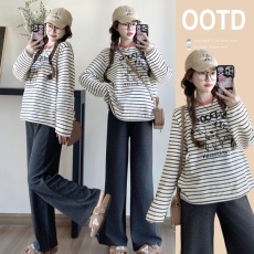 批发实拍2026 <b class='q'>春</b>季新款韩系慵懒风宽松T恤孕妇上衣孕妇装大码卫衣