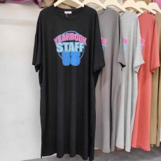 批发仿棉牛奶丝懒人长裙夏季韩版连衣裙胖妹宽松大码居家睡裙专供跨境