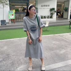 批发仿棉牛奶丝睡裙女夏短袖长款过膝连衣裙宽松肥大码胖mm孕妇家居服