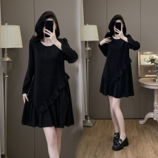 批发<b class='q'>时尚</b>气质显瘦小黑裙2026春新款胖妹妹<b class='q'>大码</b>女装洋气减龄拼接裙子