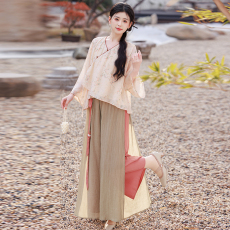 批发实拍新中式国风<b class='q'>衬衫</b>复古禅意上衣改良宋裤阔腿裤套装