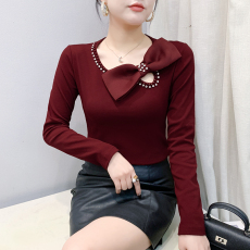 批发实拍2026年<b class='q'>春</b>季新款重工钉珠烫钻蝴蝶结镂空设计感女时尚修身显瘦