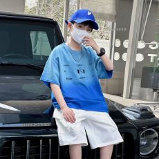 渐变纯棉中大童装男童短袖t恤纯棉夏季新款儿童宝宝半袖上衣男童