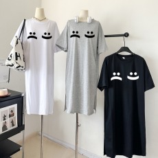 批发仿棉牛奶丝夏季韩版韩国大码长款连衣裙胖mm宽松过膝睡裙专供<b class='q'>外贸</b>