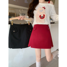 批发实拍2026春装新款胖mm大码女百搭显瘦韩版遮胯半身裙A字裙短裙