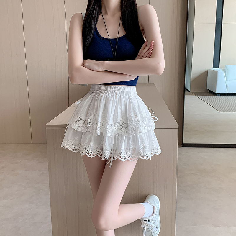 FA12638# 蕾丝蝴蝶节白色芭蕾风蛋糕裙蓬蓬半身裙小个子公主裙女 服裝批發女裝批發服飾貨源