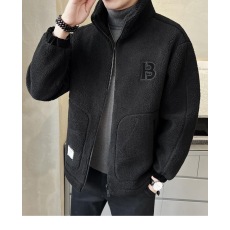 批发2025男秋冬季新款羊羔绒外套男士立领潮流加绒加厚男装冬装外套潮