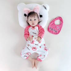 批发[黛琳芬]59-90cm码婴幼儿哈衣爬服双面纯棉A类长袖连体儿童睡衣12