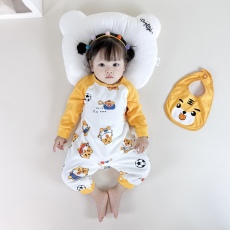 批发[黛琳芬]59-90cm码婴幼儿哈衣爬服双面纯棉A类长袖连体儿童睡衣12