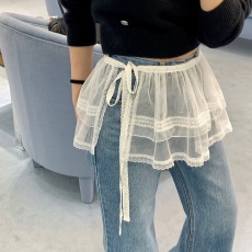 批发有货 韩国东大门气质<b class='q'>百搭</b>高腰蕾丝花边侧系带小个子半身裙屁帘裙