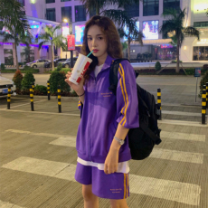 批发休闲运动风套装女春夏季潮牌时尚洋气大码宽松短裤两件套网红ins