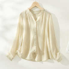 批发早<b class='q'>春</b>法式高级感长袖衬衣女士2025秋季新款上衣<b class='q'>春</b>衬衫