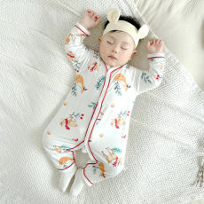 批发[黛琳芬]59-90cm码婴幼儿哈衣爬服优可丝A类连体儿童睡衣春秋薄12