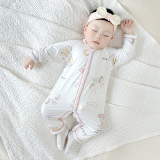 批发[黛琳芬]59-90cm码婴幼儿哈衣爬服优可丝A类连体儿童睡衣春秋薄12