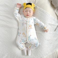 批发[黛琳芬]59-90cm码婴幼儿哈衣爬服优可丝A类连体儿童睡衣春秋薄12