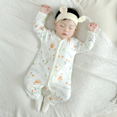 批发[黛琳芬]59-90cm码婴幼儿哈衣爬服优可丝A类连体儿童睡衣春秋薄12