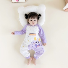 批发[黛琳芬]59-90cm码婴幼儿哈衣爬服双面纯棉A类长袖连体儿童睡衣12
