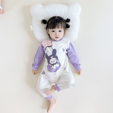 批发[黛琳芬]59-90cm码婴幼儿哈衣爬服双面纯棉A类长袖连体儿童睡衣12
