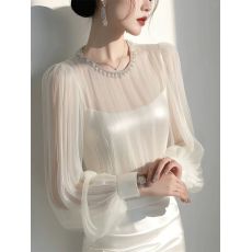 有货 2026春秋季新款很仙的上衣洋气减龄冷淡系高级感长袖衬衫