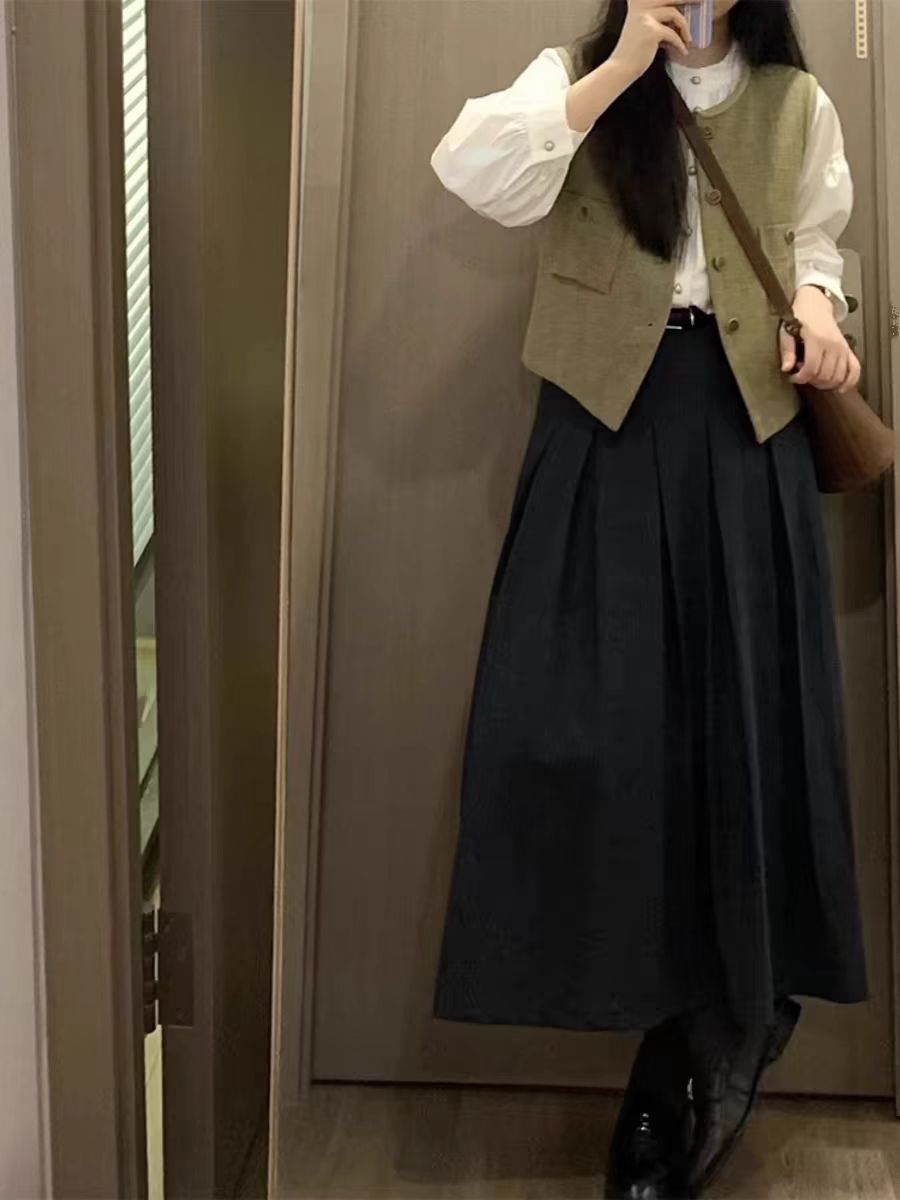 차 부서 코디 전체 집합 작은 샤넬 스타일 패션 한 부서 착용 가져 가라. 학원 스타일 3종 세트 세트