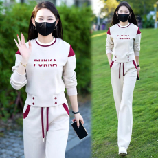 批发官图休闲<b class='q'>运动服</b>套装女2026春秋新款圆领卫衣宽松显瘦阔腿裤两件套