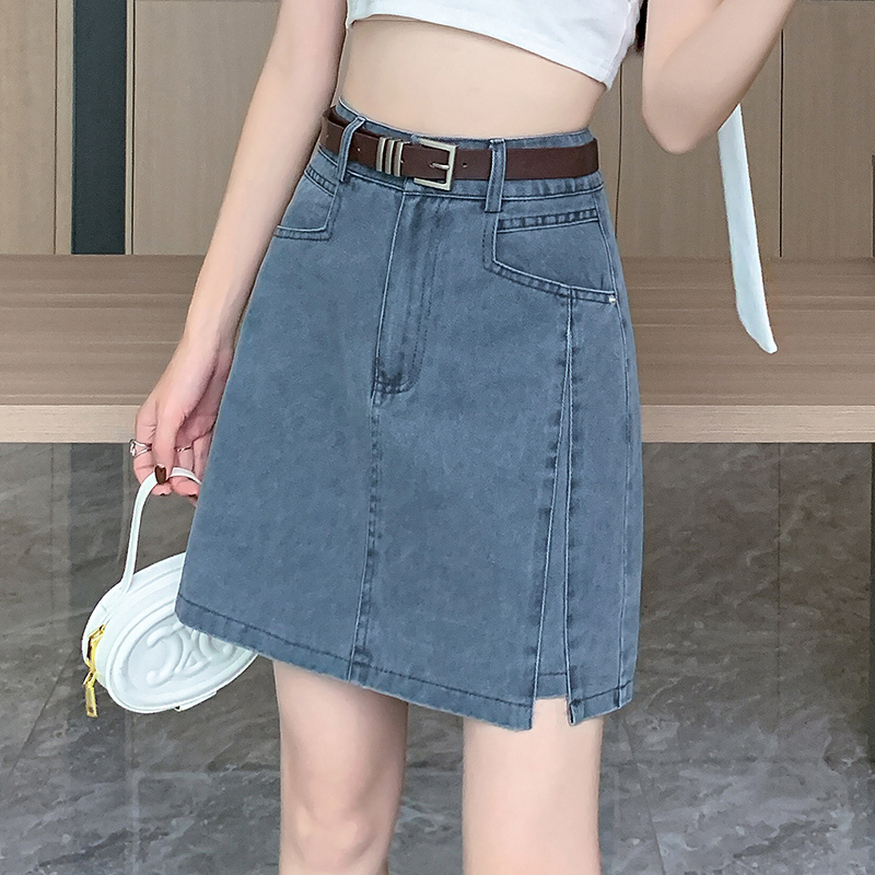 MY74# 新款洗水牛仔布半身裙高腰时尚显瘦百搭包臀裙女裝貨源服裝批發