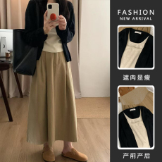 批发春季孕妇薄款显瘦宽松上衣针织开衫外套<b class='q'>百搭</b>卡其色半身裙女