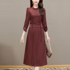 批发真丝桑蚕丝<b class='q'>连衣裙</b>女夏2025新款香云纱国际大品牌杭州高端妈妈裙子