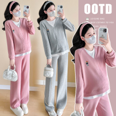 批发<b class='q'>实拍</b><b class='q'>孕妇</b><b class='q'>早春</b>2026新款运动休闲套装时尚纯棉网红<b class='q'>孕妇</b><b class='q'>套装</b>两件套