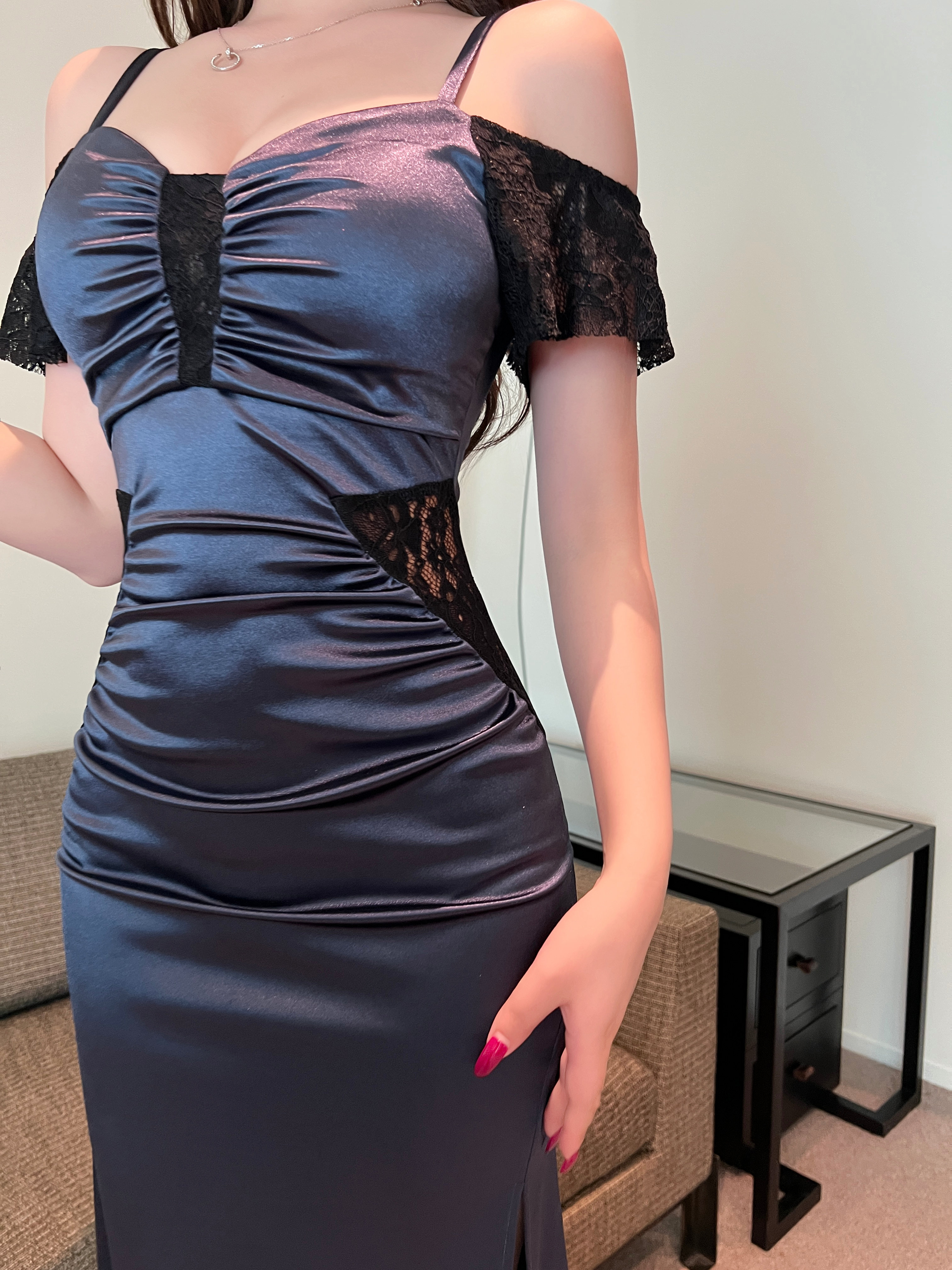 夜总店性感吊带连衣裙气质修身长裙晚礼服夜场足浴柔式技师工作服