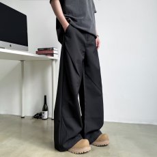 批发水洗直筒小众显瘦免烫小西裤男士宽松休闲高级感立体阔腿西装裤子