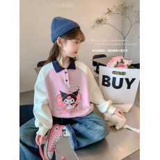 批发华棉复合牛奶丝女童卫衣春秋款2025新款洋气<b class='q'>儿童</b>秋秋季POLO领上衣