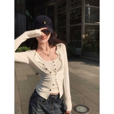 批发实拍实价2025春季新款纯欲辣妹风<b class='q'>吊带</b><b class='q'>背心</b>+长袖开衫两件套套装