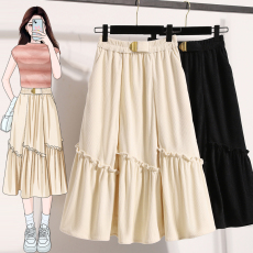 批发实拍2026春新款大码不规则韩版半身裙女高腰胖MM打底裙子大摆伞裙