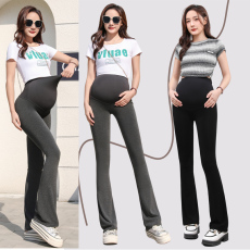 批发实拍棉质新款秋装无缝喇叭裤蜂窝腰无痕孕产瑜伽裤高弹外穿<b class='q'>孕妇</b><b class='q'>裤</b>