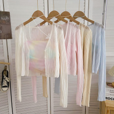 批发防晒衣开衫女薄款披肩夏季配吊带连衣裙子外搭罩衫法式小坎肩