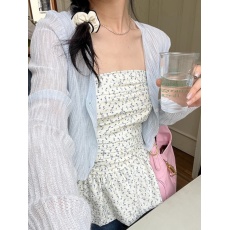 批发冰丝防晒衣开衫女薄款披肩夏季配吊带<b class='q'>连衣裙</b>子外搭罩衫法式小坎肩