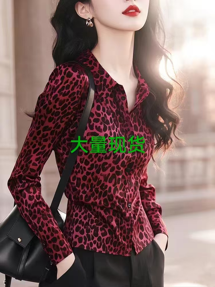 mlyr 고급 센스 패션 다용도 품격 레오파드 무늬 셔츠 2025 봄 셔츠 프랑스식 고유 한 외국 가스 맨위