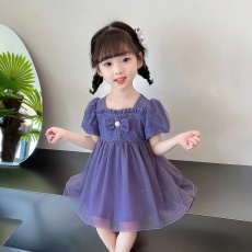 批发2026夏季<b class='q'>女童</b>连<b class='q'>衣裙</b>甜美洋气蝴蝶结韩版女孩公主<b class='q'>裙</b>生日周岁礼服<b class='q'>裙</b>