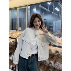 批发白色PU皮衣外套女短款2025<b class='q'>秋</b>新<b class='q'>秋</b>季款韩系宽松小个子洋气机车夹克