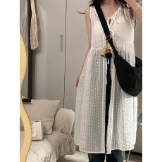 批发已出货韩国chic叠穿蕾丝背心连衣裙女宽松中长款无袖A字裙