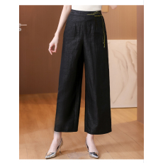 批发正宗龟裂纹香云纱裤子女<b class='q'>专柜</b><b class='q'>正品</b>真丝直筒裤宽松显瘦大码阔腿裤