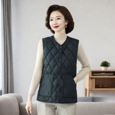 批发时尚<b class='q'>马甲</b>秋冬妈妈保暖宽松轻薄大码无袖坎肩<b class='q'>中老年</b>新款外套背心