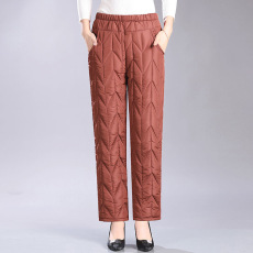 批发外贸清仓超轻薄羽绒裤女士新款高档宽松外穿冬季加厚高腰直筒棉裤