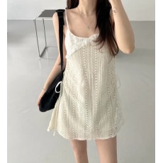 批发已出货 韩国chic蕾丝拼接吊带小衫女叠穿纱裙罩裙内搭打底短裙