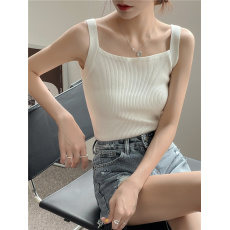 批发黑打底方领小背心女2026新款内搭白色吊带夏季外穿针织上衣