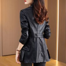 批发高级感皮衣外套女<b class='q'>春</b>秋2026新款爆款休闲小个子中长款pu皮夹克上衣