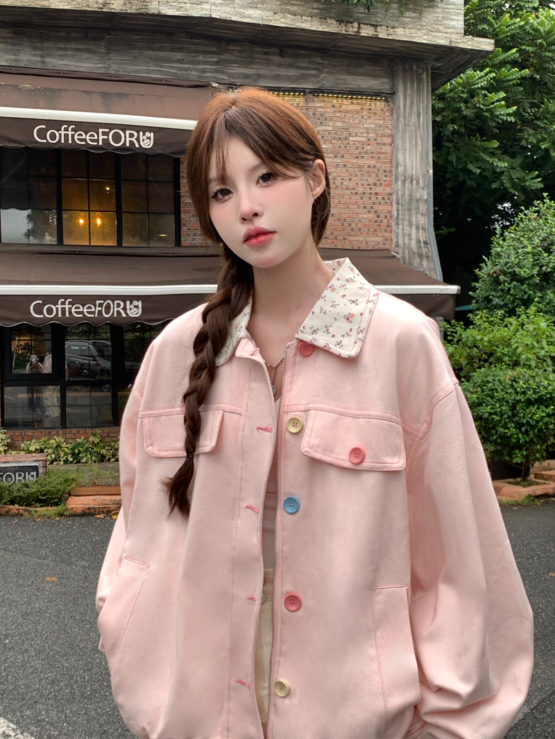 아메리칸 높음 거리 달콤한 스타일 재킷 여성 2026 봄 가을 새로운 루즈핏 bf 도파민 재킷 한국 스타일 ins 슈퍼 화재